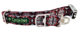 Collar - MED, Ecoweave - Grey/Red Kaleidoscope