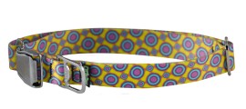 Collar - MED, Ecoweave - Yellow Purple Spacedots